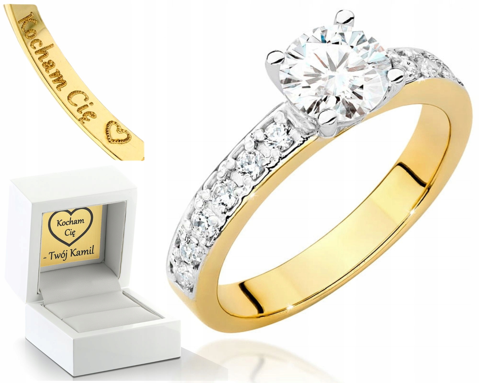 Zlatý Prstýnek S Diamanty 585 Gravírování