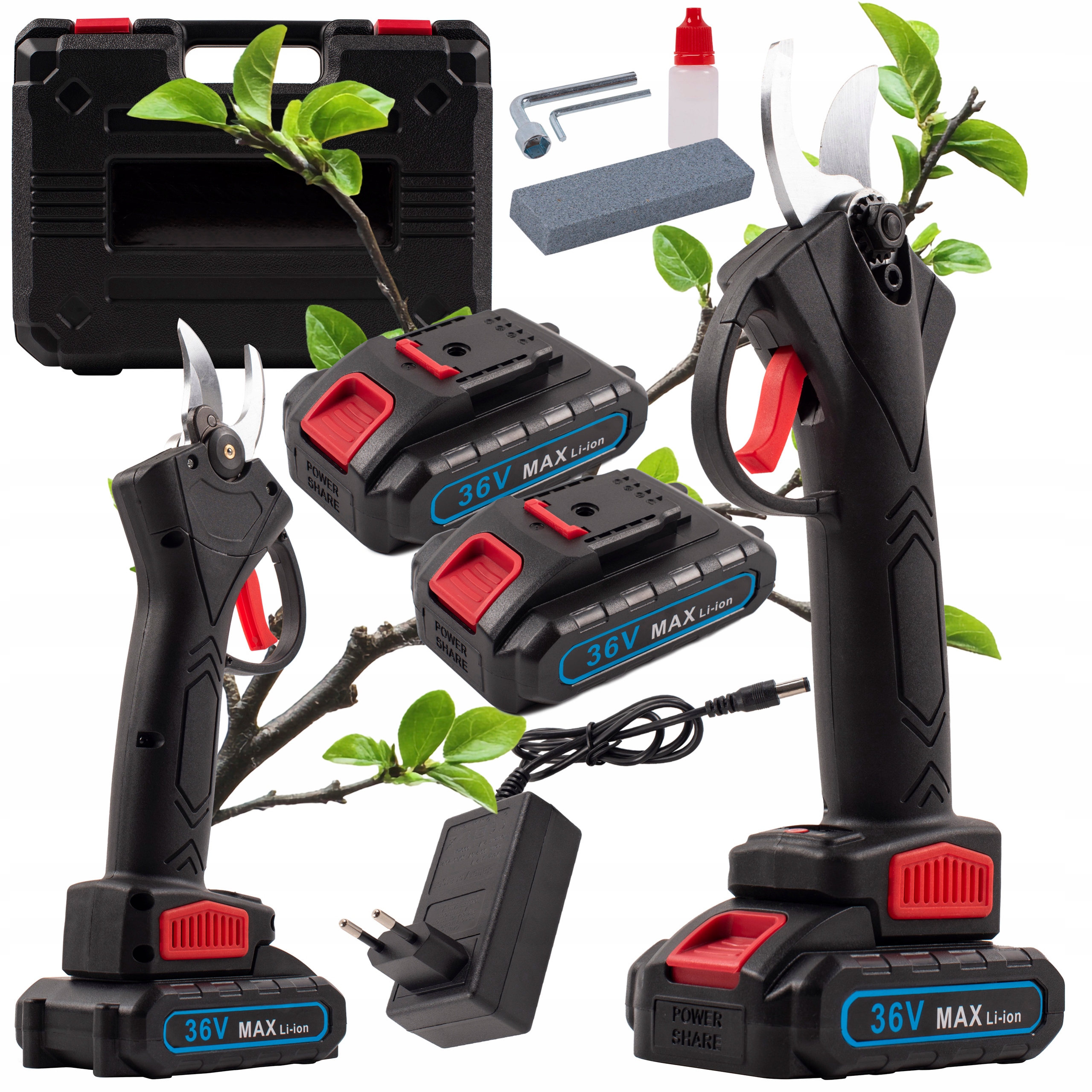 Mocny Sekator Akumulatorowy Do Gałęzi Elektryczny Ogrodowy 2X Akumulator