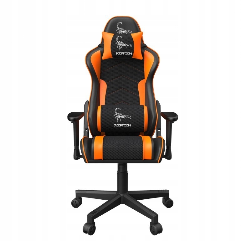 Gembird herná stolička Scorpion čierna/oranžová