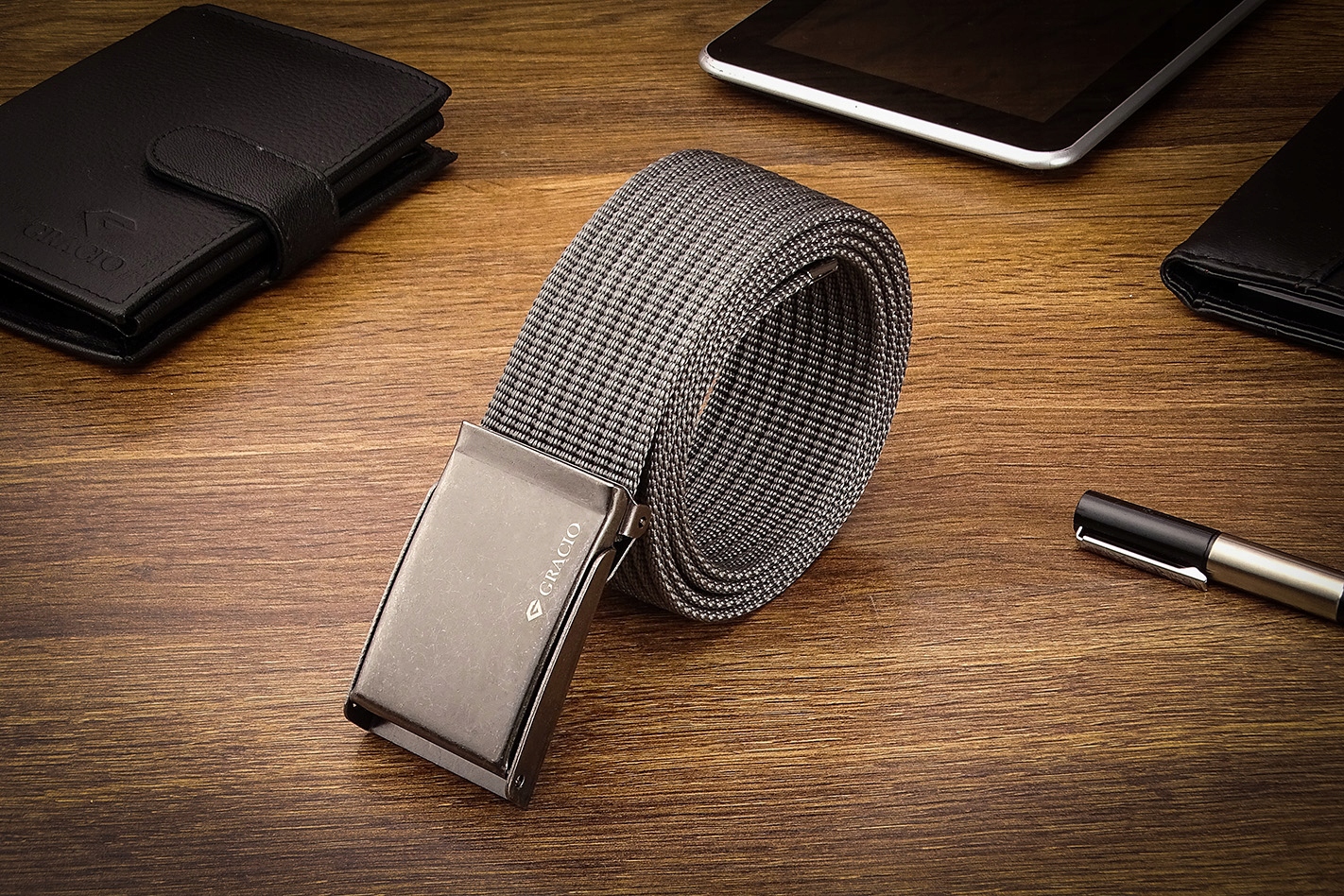 Pasek MESKI Parciany do SPODNI Szary długi 145cm Model tr_n_11