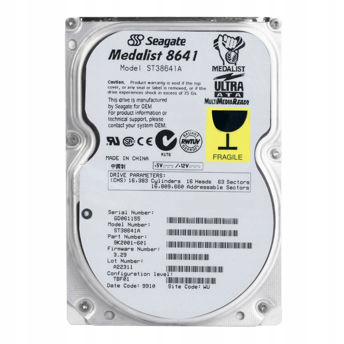 Seagate Medalist 8641 8.6GB 5.4K Ata 3.5'' ST38641A