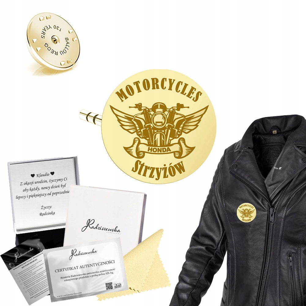 Zlatý Přívěsek Pro Motorkáře S Gravírováním Motorcycle Dárek Stříbro 925