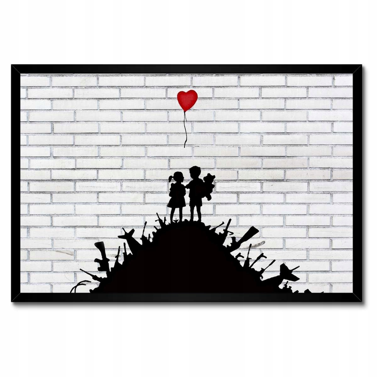 Plakáty v rámu 60x40 Banksy Hora zbraní Balón