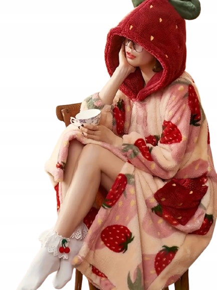 Vtipný Župan Jahoda Se Zapínáním Na Knoflíky Jahodový Župan XXL