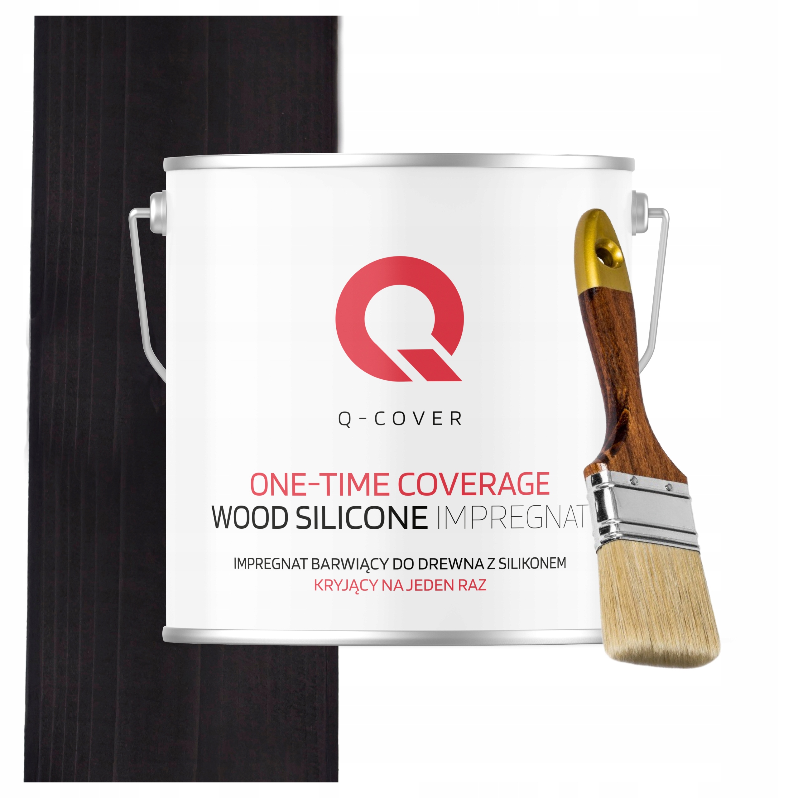 Farba Impregnat Do Drewna Ochrona i Kolor w Jednym 5L Czarny Pędzel