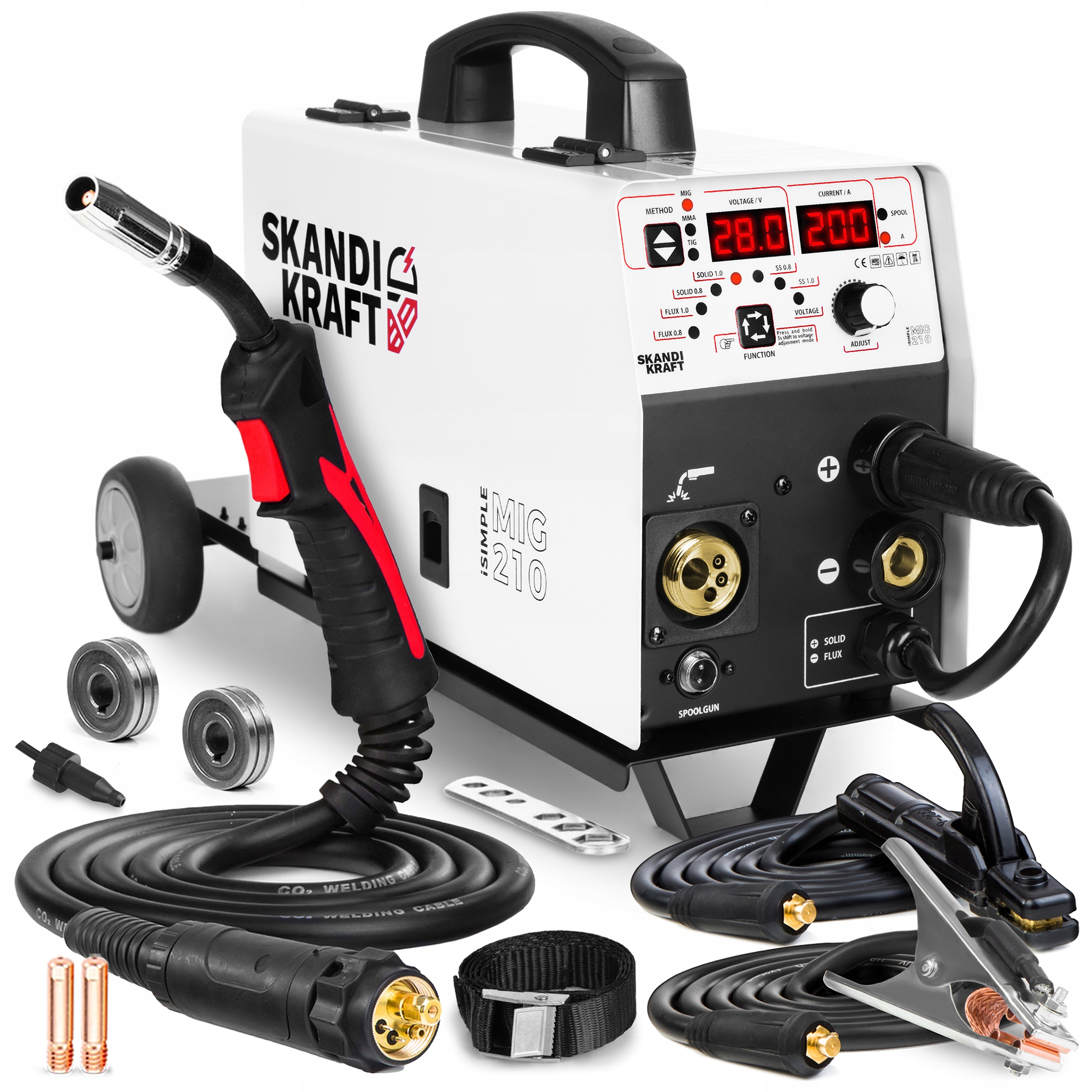 Svářečka Migomat Skandi Kraft Isimple Mig 210 Cart Mma Tig 230V 200A Igbt