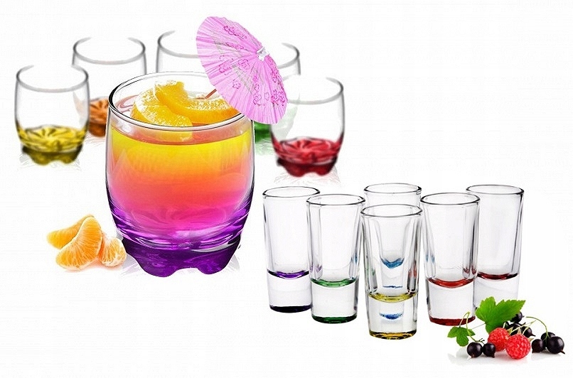 

Szklanki kolorowe dno 250 ml kieliszki