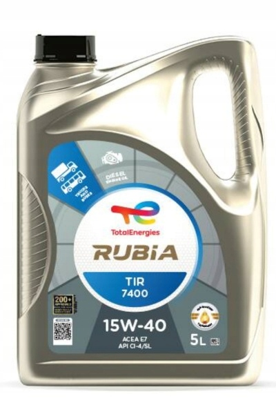 OLEJ TOTAL RUBIA TIR 7400 15W40 5L ACEA E7; BEZ DPF; MB 228.3; MAN M3275(SP