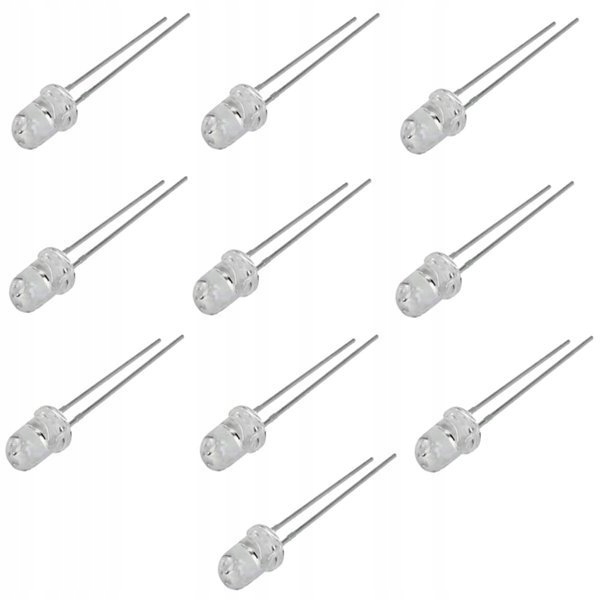 Dioda LED 5mm czerwona dyfuzyjna 20mA - 10 szt Kod producenta 15547