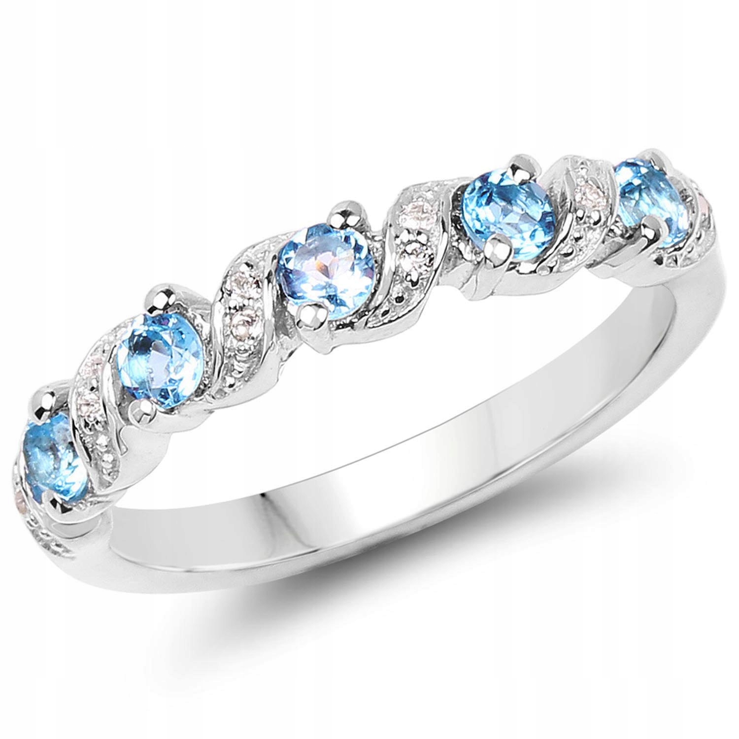 Pierścionek Z Topazem I Kryształami Górskimi