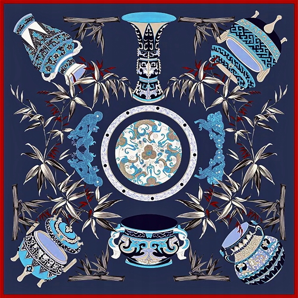 Značkový 100% Morušový Hedvábný Šátek