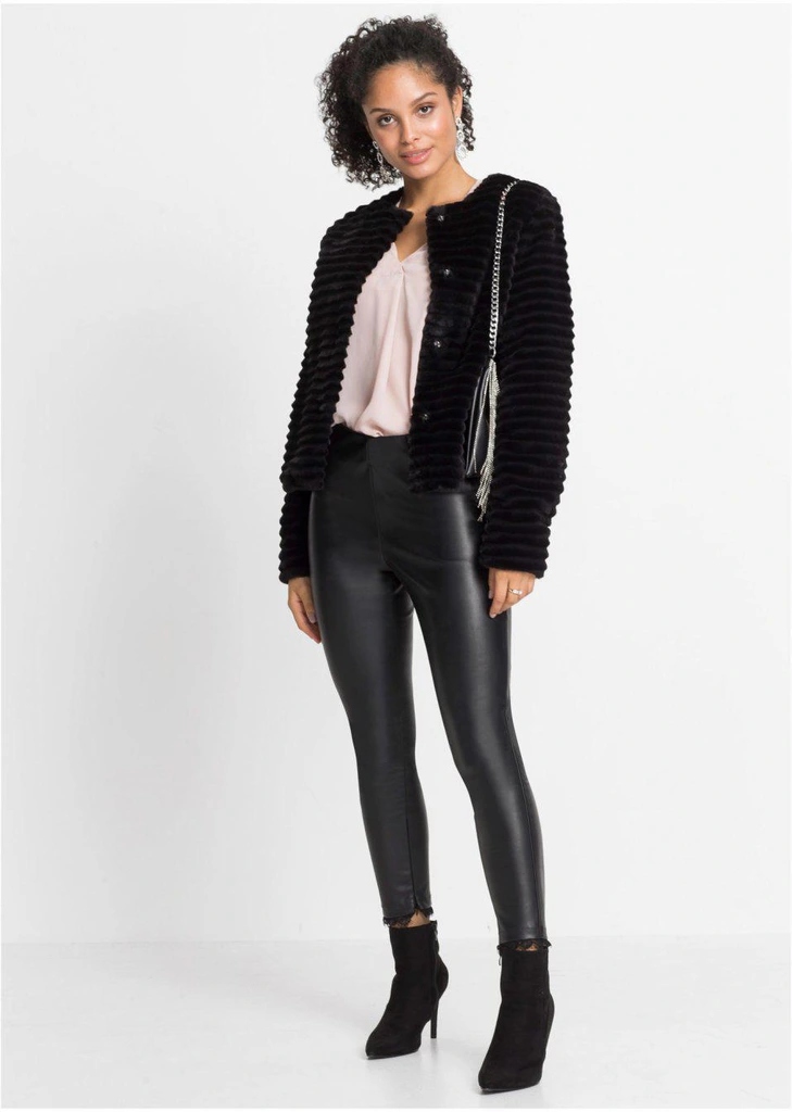 lucky1616 Krásná Krátká Bunda Kožíšek 40-42 L-XL