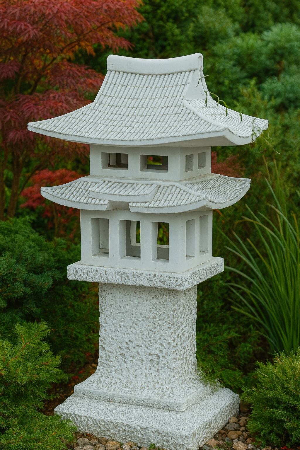 Pagoda kun'yomi oo(kii) lampa, zahradní ozdoba z architektonického betonu