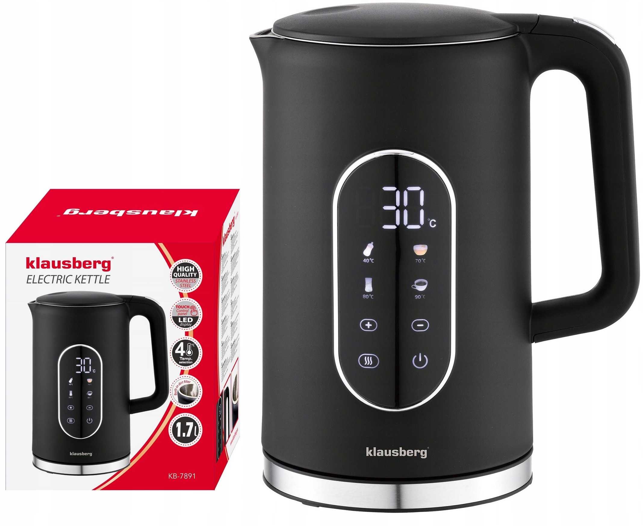 Czajnik Elektryczny 1.7L z Regulacją temperatury Panel sterowania Dotyk LCD