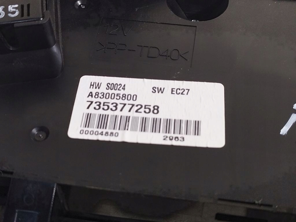 Fiat Idea control panel air conditioning devices