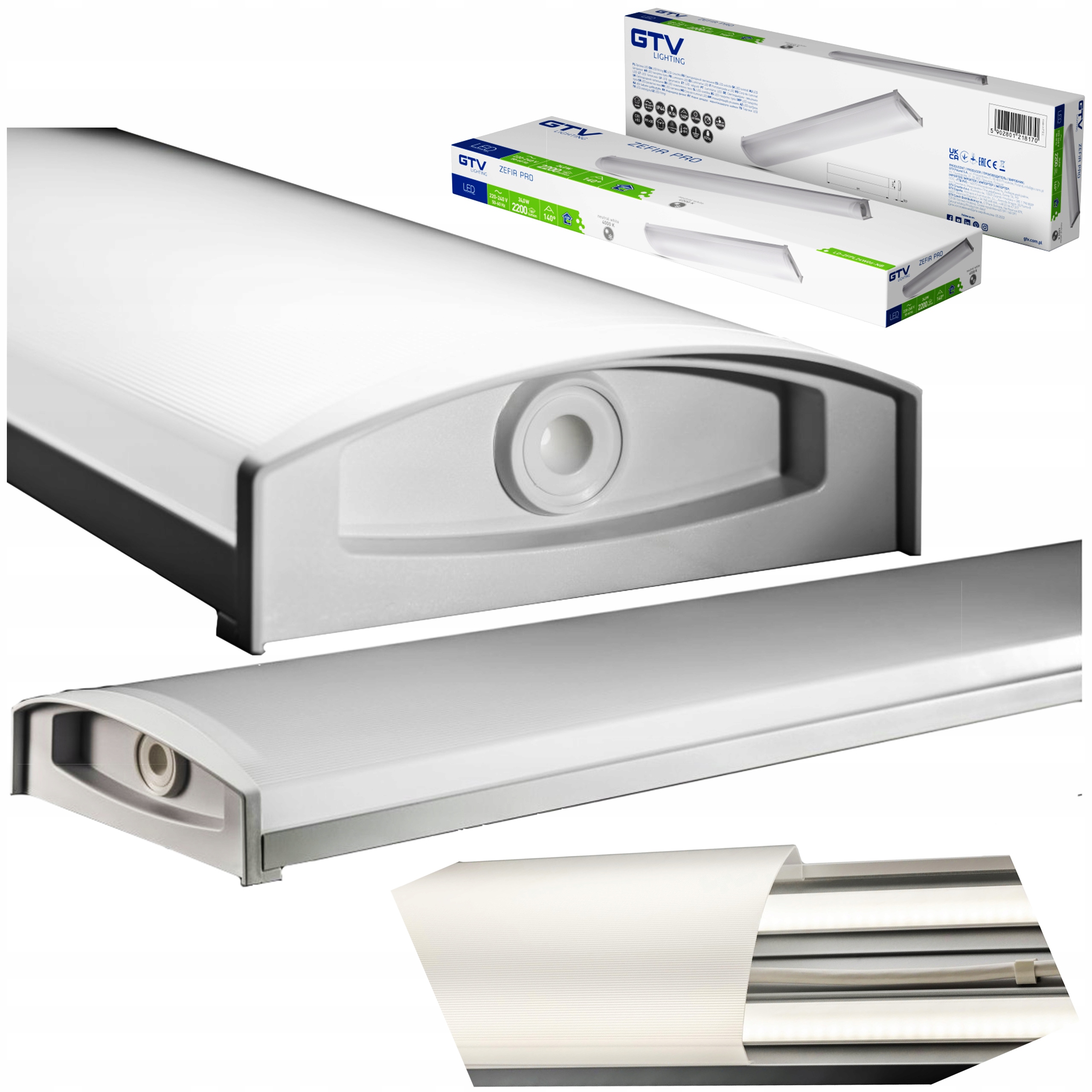 Nástěnné svítidlo Zefir Pro Led 24W 2200lm 4000K AC220-240V IP44 60cm