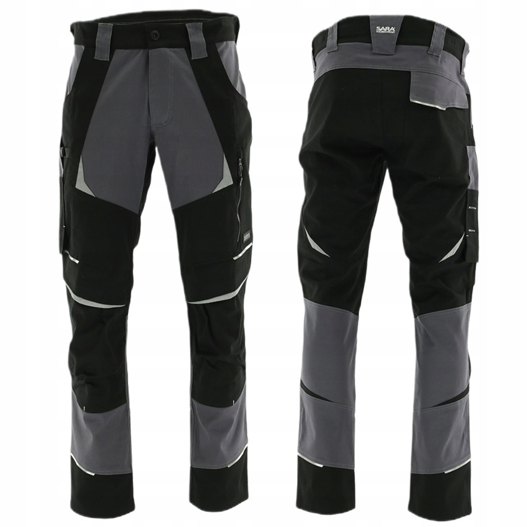 Spodnie robocze monterskie męskie Elastyczne Bawełna Cottonflex czarne