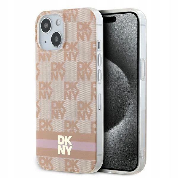 Pouzdro Dkny IML Checkered Pattern & Printed MagSafe pro iPhone 15 14 13 růžové