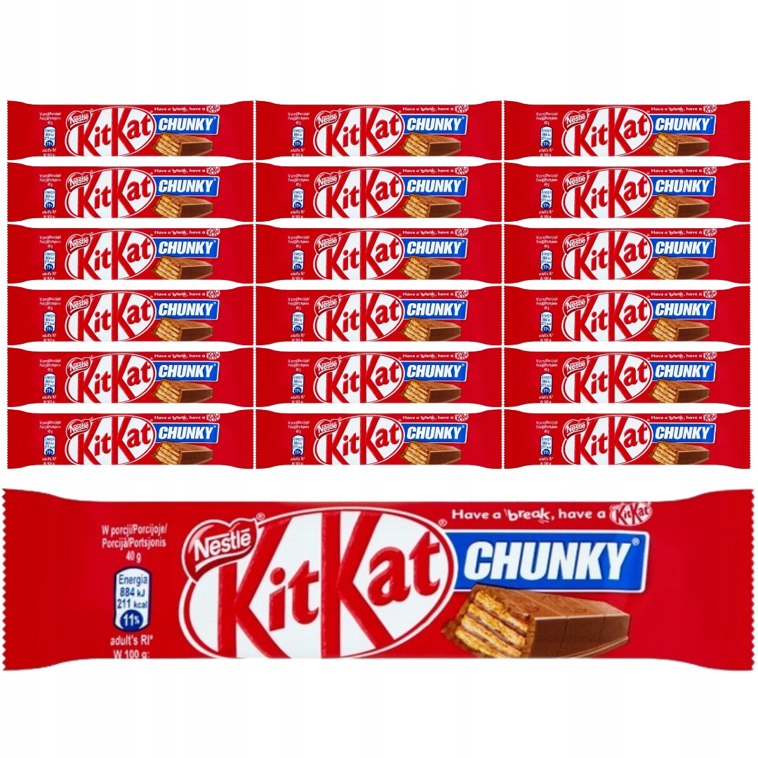 Levně KitKat Chunky Vaflová tyčinka v mléčné čokoládě 40 g x 18 kusů