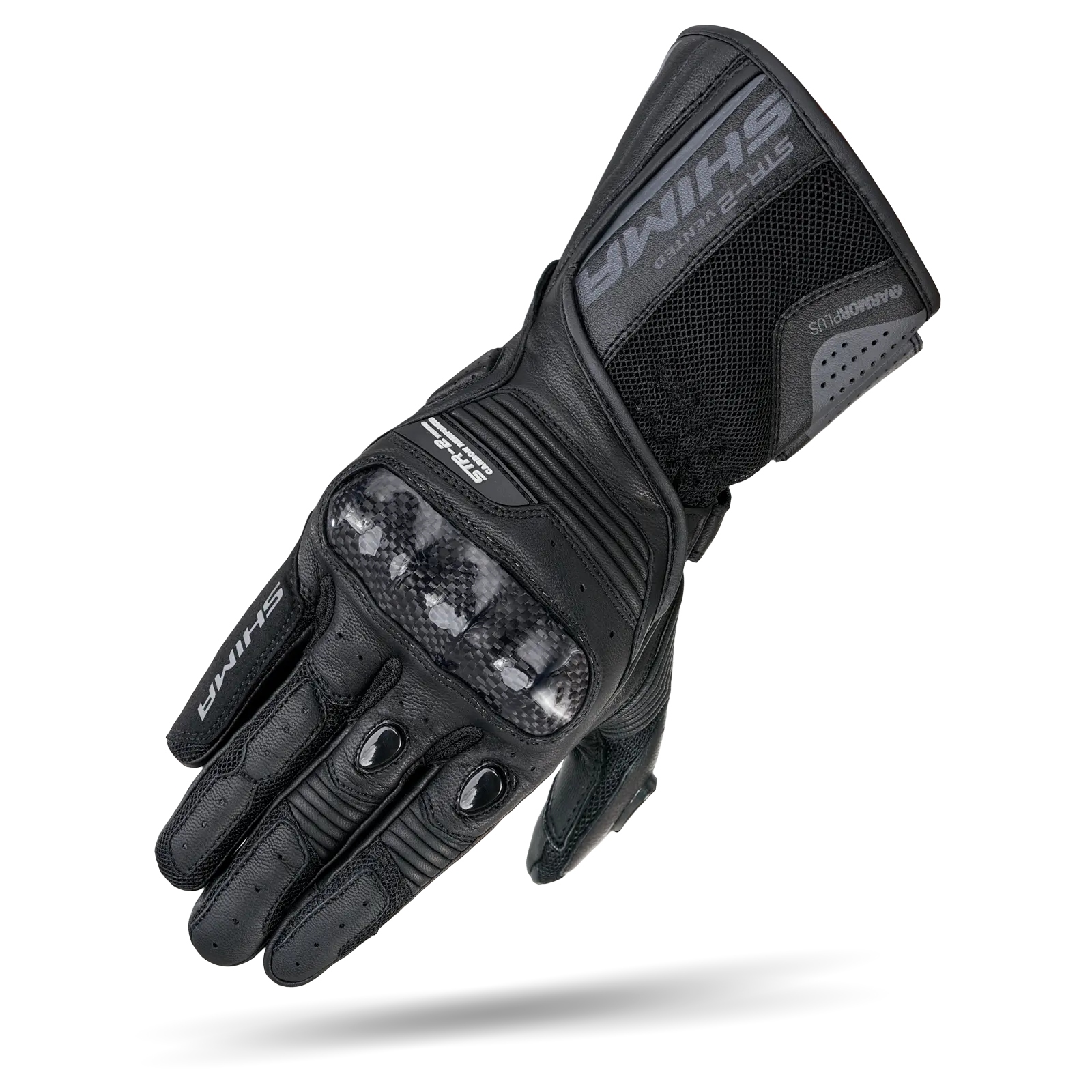 Dlhé športové motocyklové rukavice Shima STR-2 Vented Black 3XL