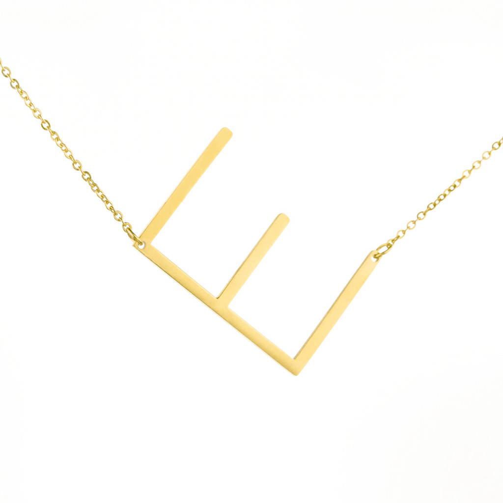 

Naszyjnik Celebrytka Pozłacany Literka Litera E