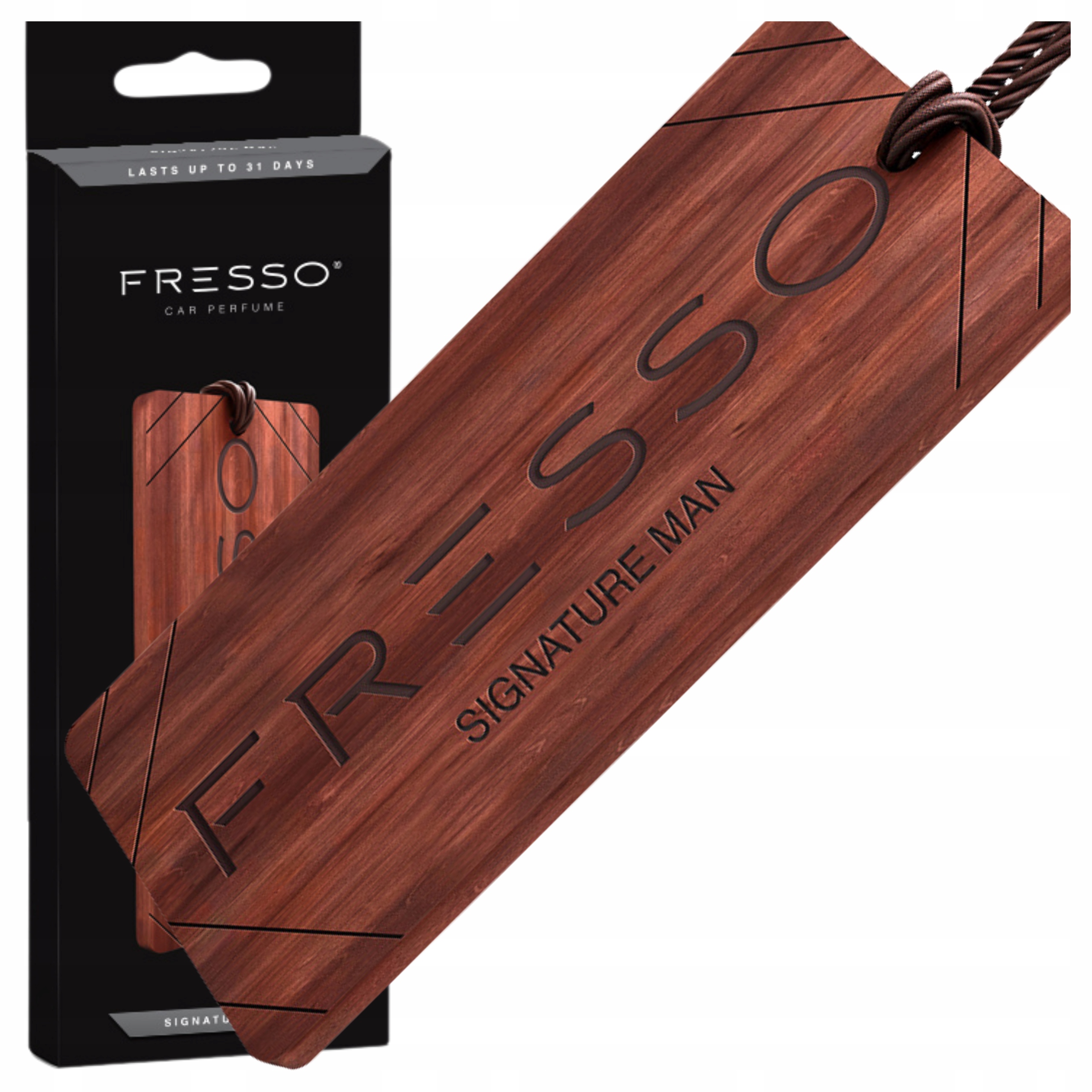 Fresso Signature Man Drewniana Zawieszka Trwały Zapach Do Auta Samochodu