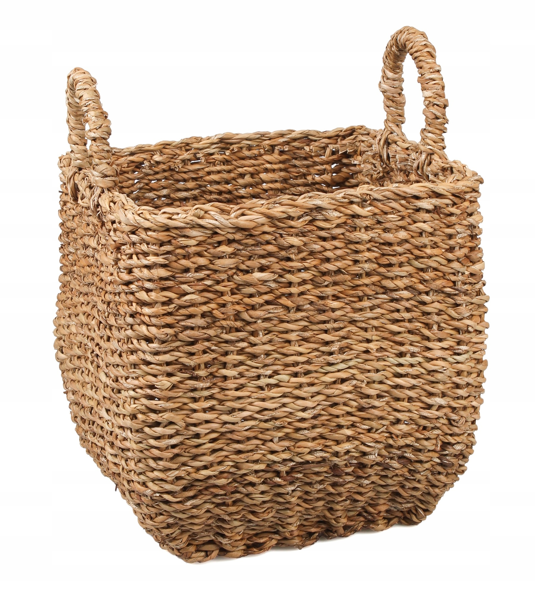 

Kwadratowy Koszyk Z Trawy Morskiej 28x28x26/35 cm