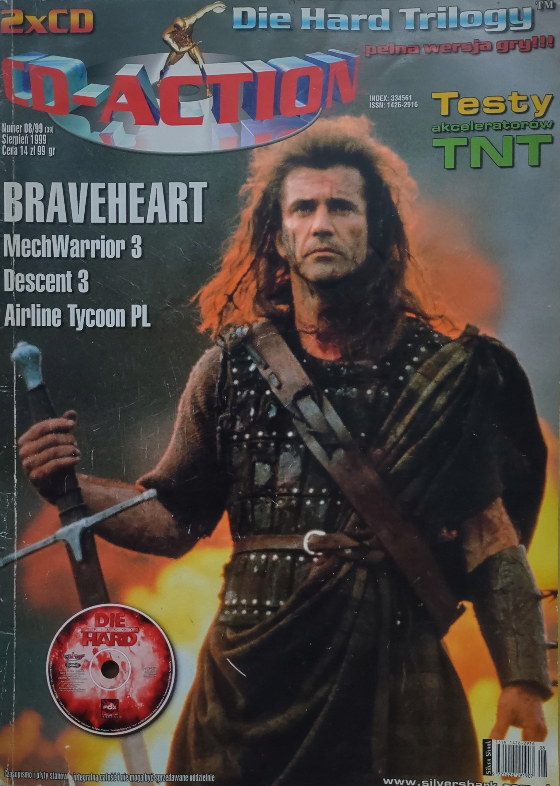 CD-Action 8/99 39 brak płyt i dodatków