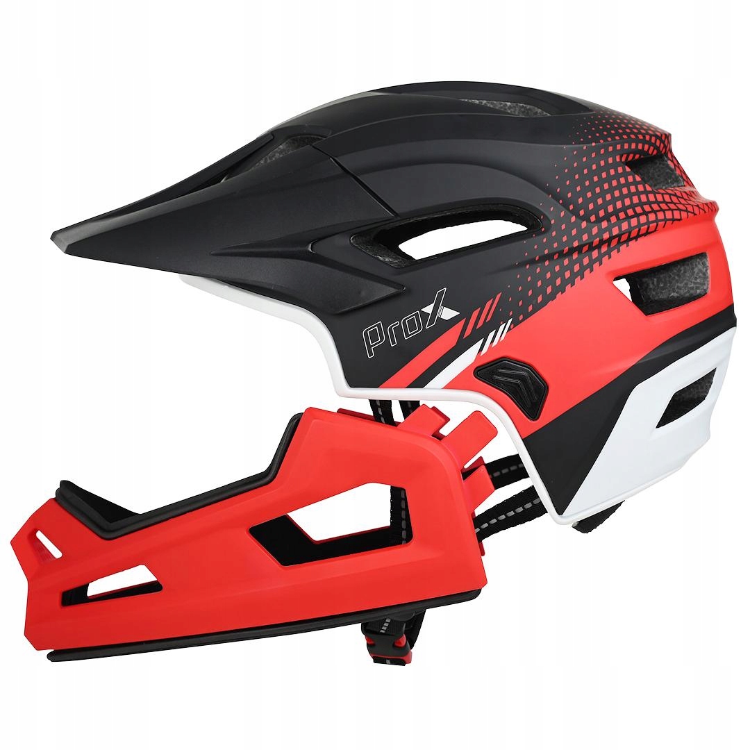 Cyklistická přilba Prox Cage II M 55-58/60- cm Full Face červeno-černá Mtb Dh