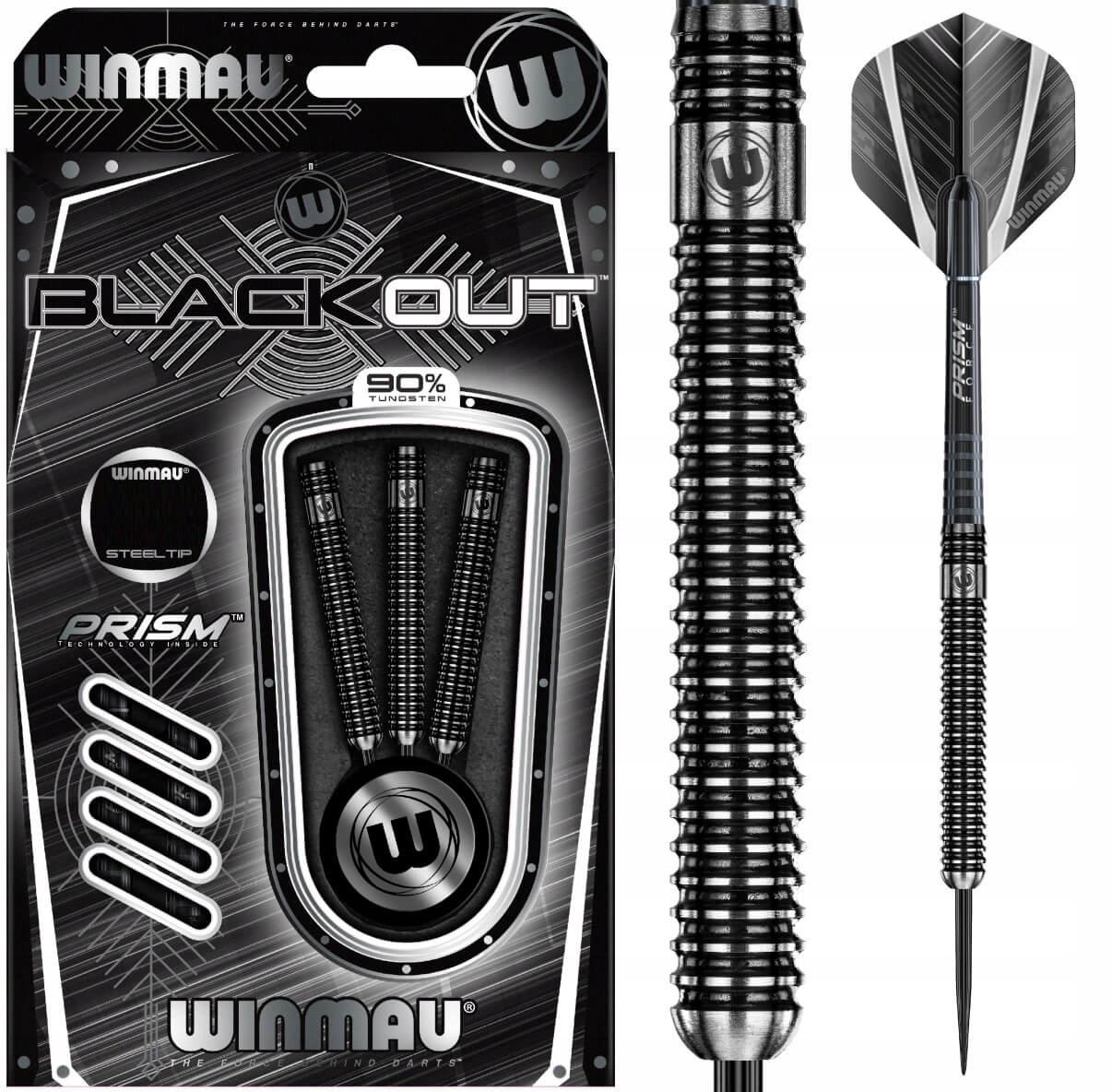 Lotki Rzutki Dart Winmau Blackout 90% Wolfram 21g