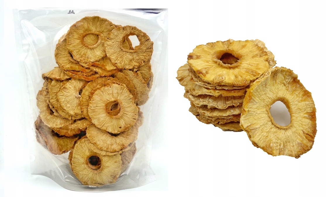 Ananas sušený 1KG (bez cukru) Čerstvý Přírodní V Kroužcích 1000g Dalina