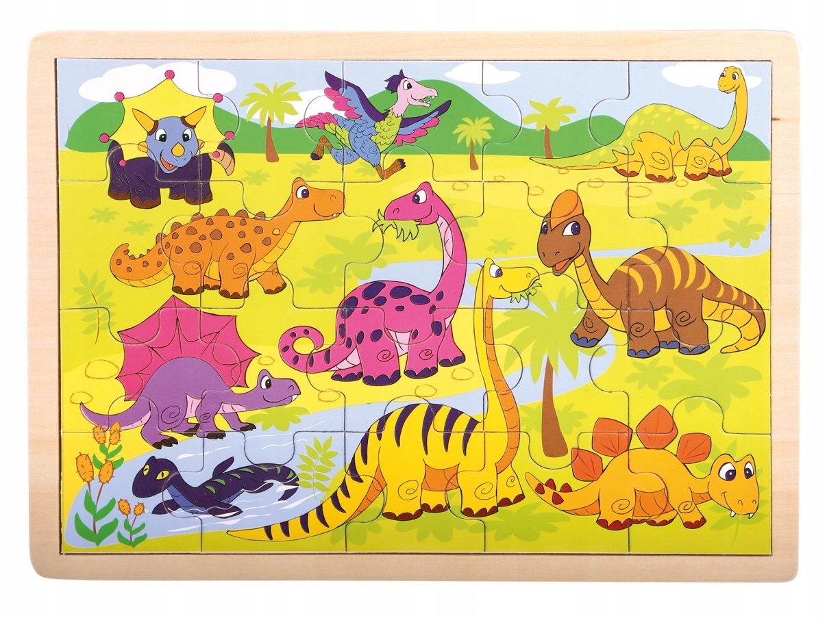 

Bino Puzzle dinozaury Układanka edukacyjna 20el.