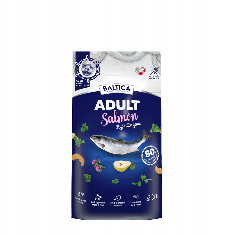 Baltica Hypoallergenic Adult Salmon Xs/s 3kg