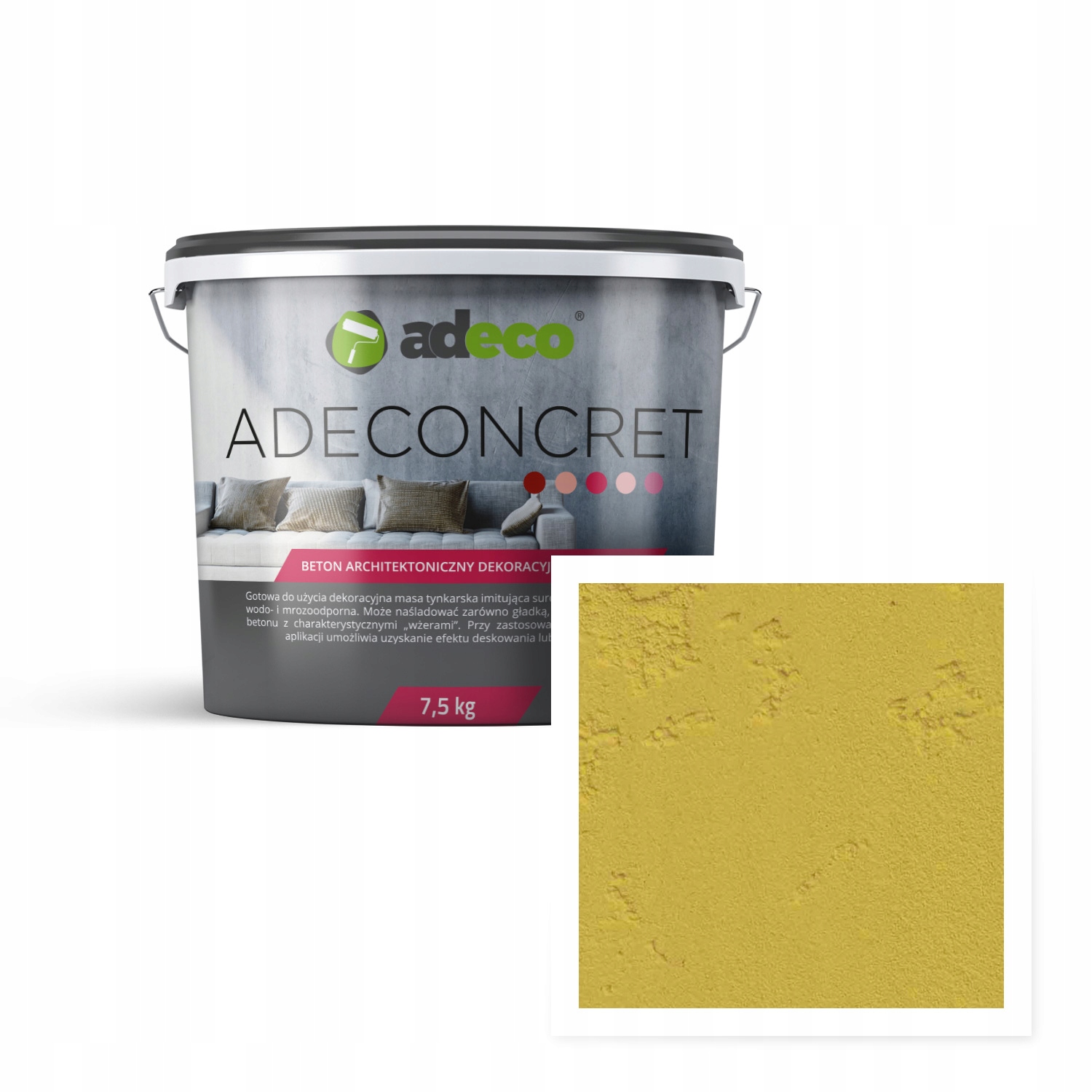 Dekorativní beton v barvě Kanárkově Žlutý Sunset 7,5 kg