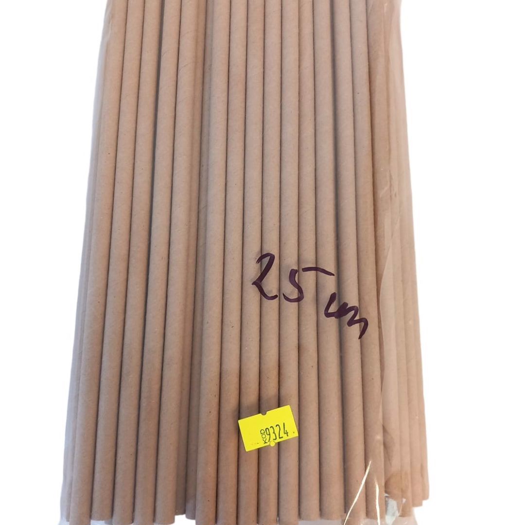 Słomki Rurki do Picia Brązowe Papierowe 25cm