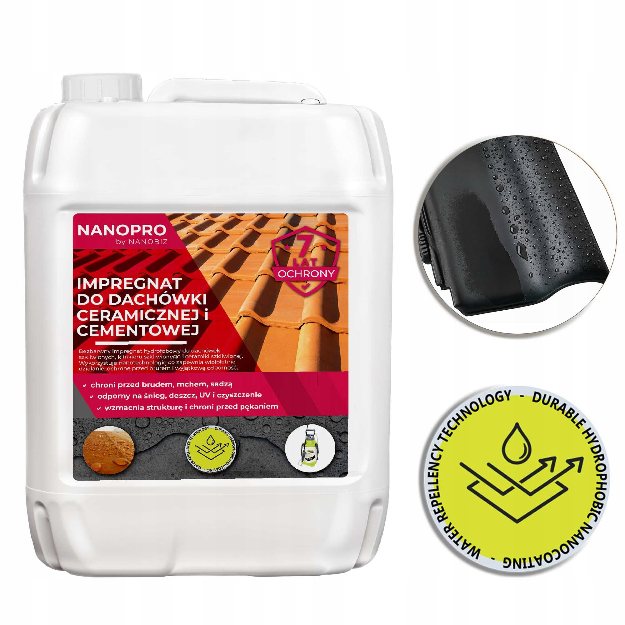 Nanopro Impregnát na glazovanou, betonovou a keramickou střešní krytinu 10L