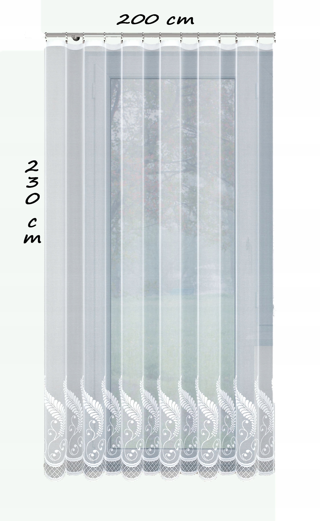 

Biała Firanka Gotowa Żakardowa Z Taśmą 230x200