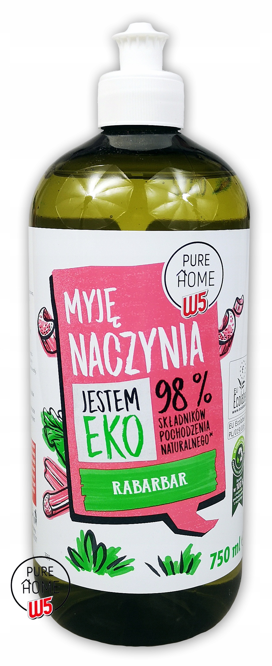 

Płyn Do Mycia Naczyń W5 Pure Home Rabarbar 750ml