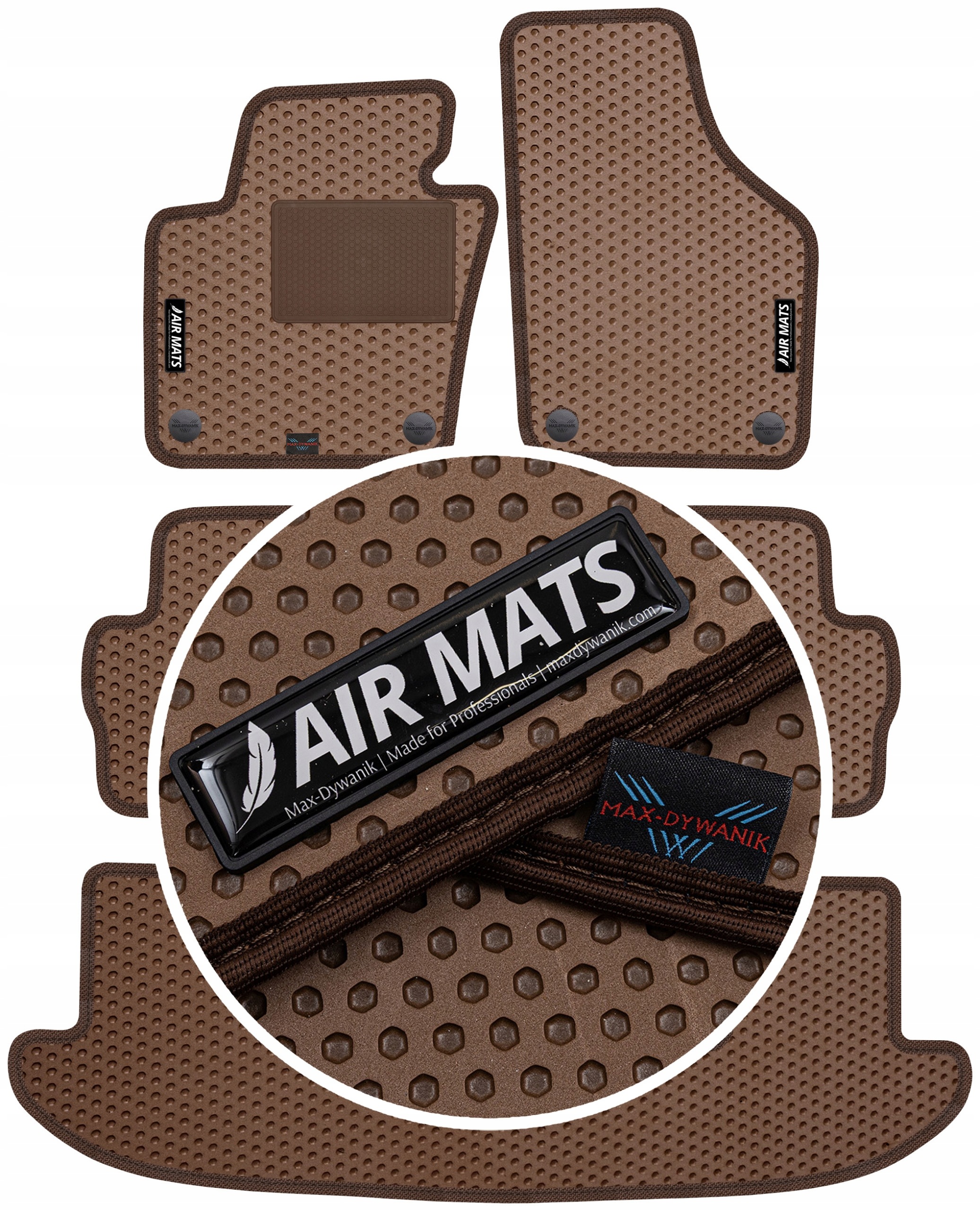 Vw Sharan II 7os 2010-2022 Gumové rohože Air Mats Hnedá