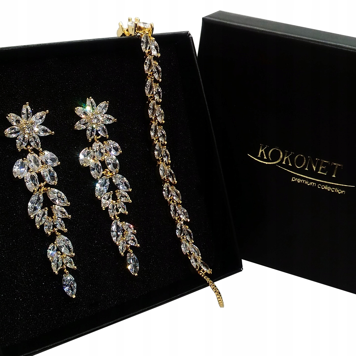 Náušnice a náramek v krabička , svatba dárek bonus