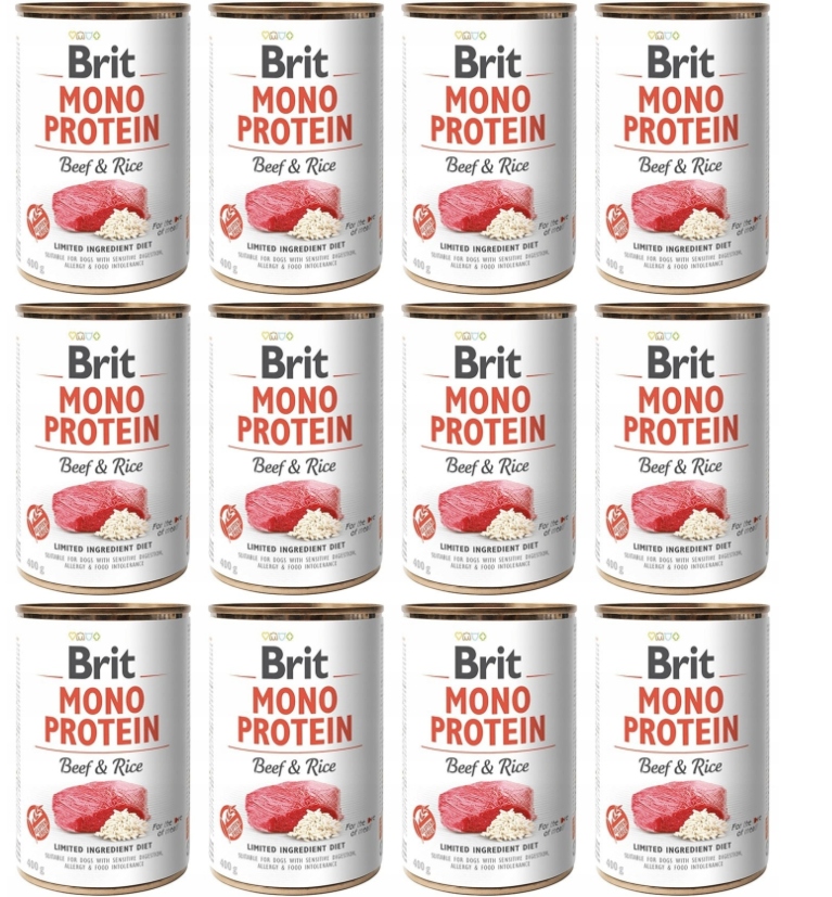 Levně Brit Mono Protein Beef & Rice 12 x 400 g Hovězí maso s rýží