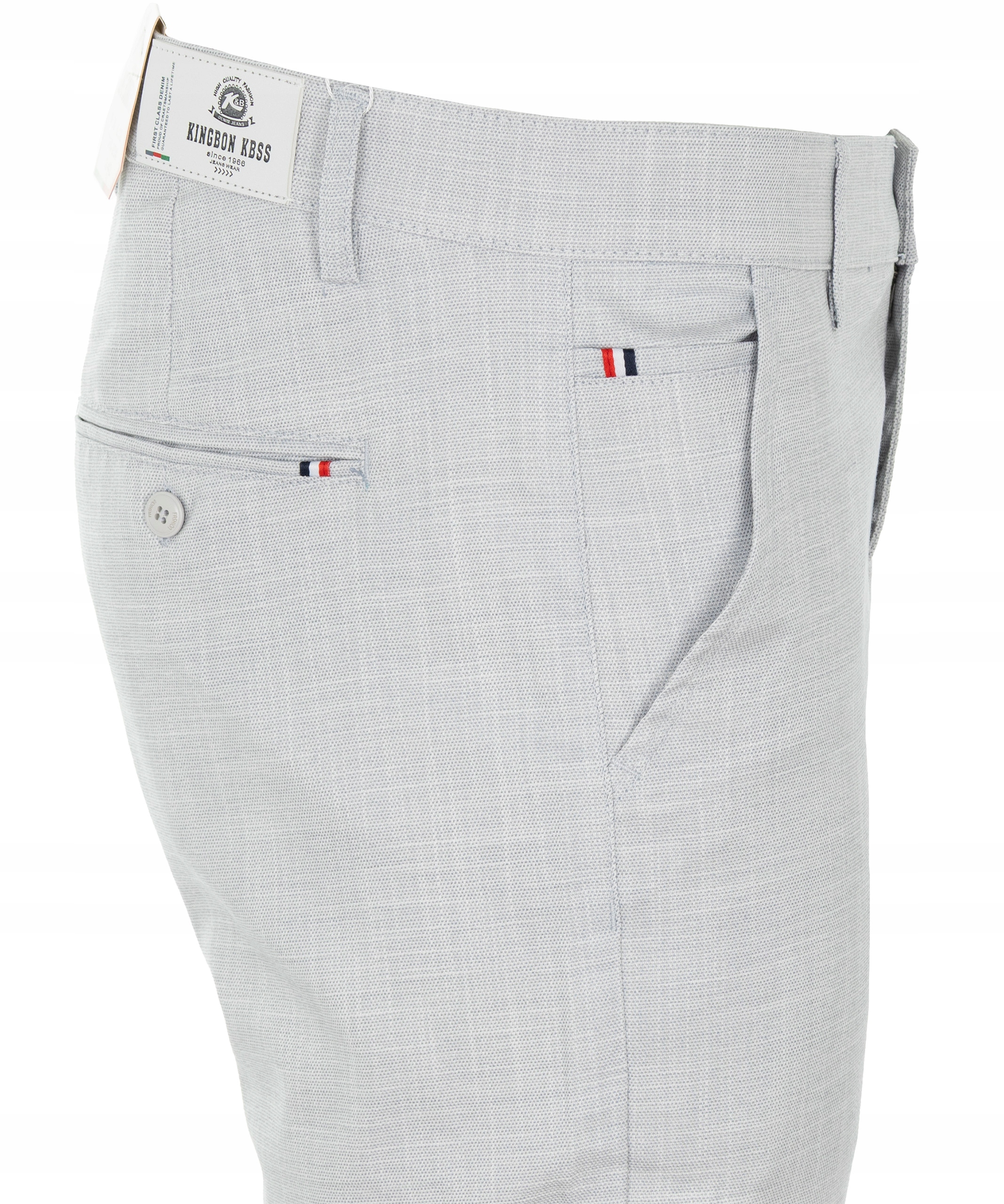 Spodnie Materiałowe Męskie Szare Cienkie Jak Len Gładkie W32 L32