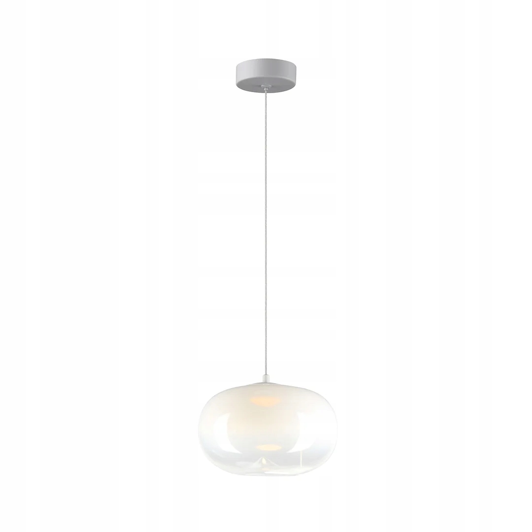 Závěsná Led lampa bílé skleněné ozdobné stínítko 18 cm do obývacího pokoje 3000K Milagro