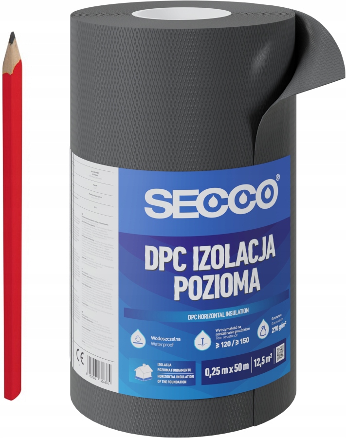 Fólie Základní Horizontální Izolace Základů Zdiva Základ 25 cm x 50 m