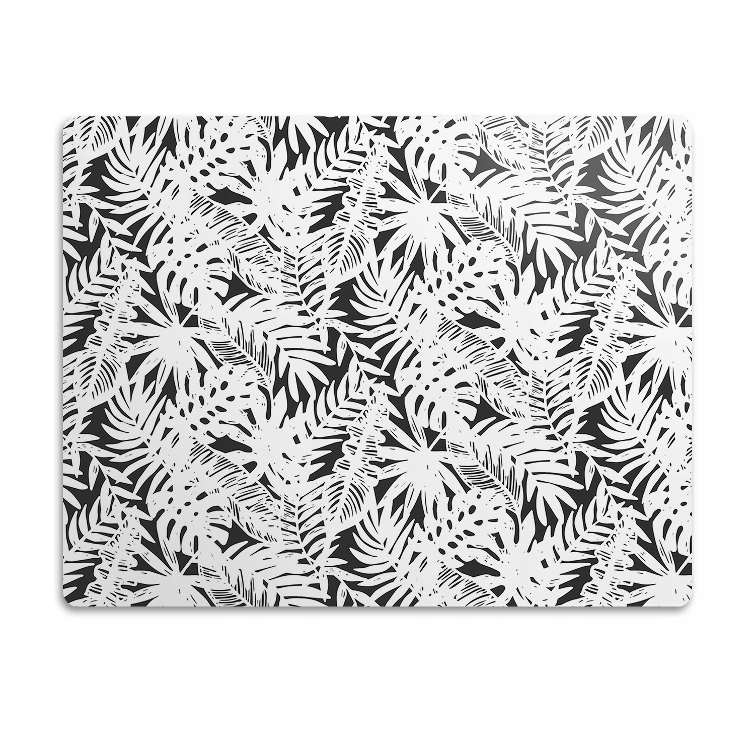 Levně Podložka pod misku pro psa Černé bílé listy 60x40 cm