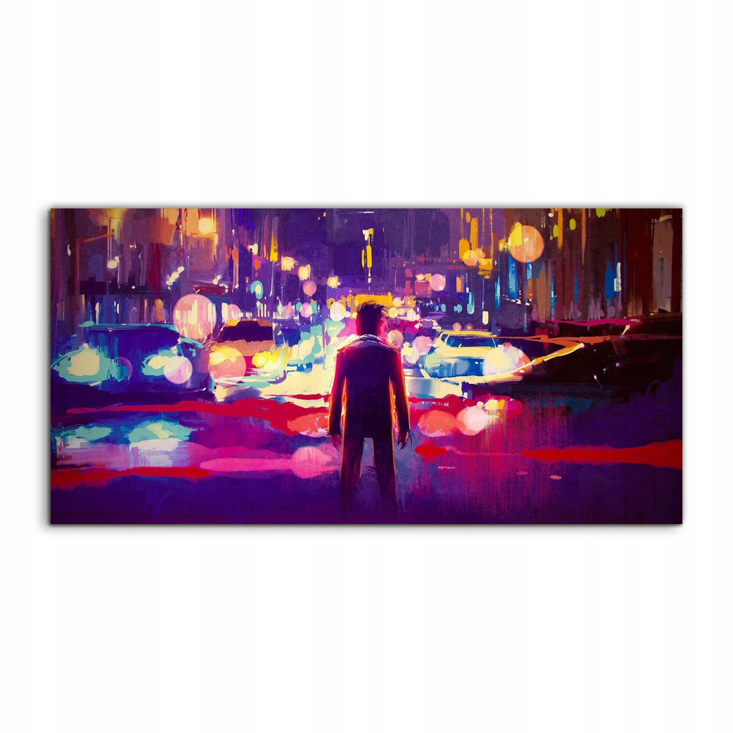 Fotoobraz 140x70 s grafikou Autá Mesto Cesta Noc