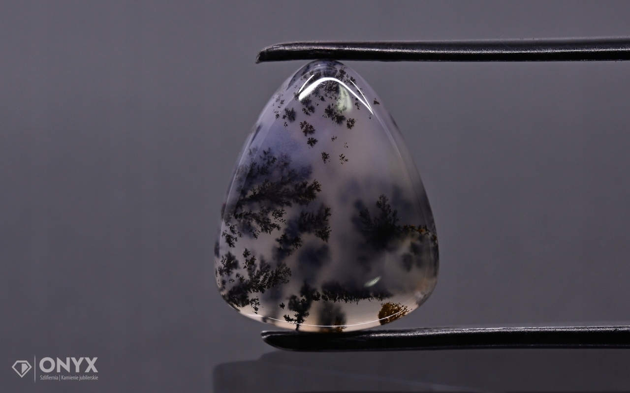 Dendritový achát z Kazachstánu konvexní dlaždice nere