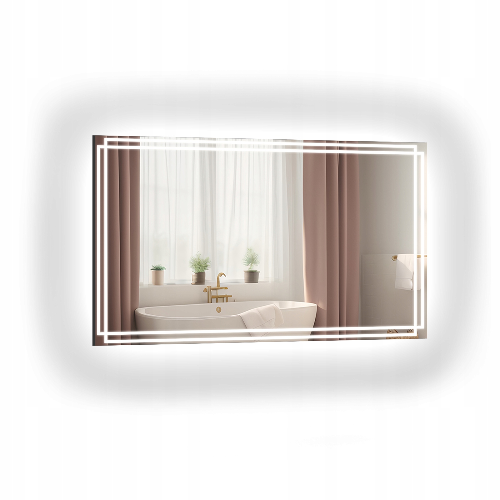 Zrcadlo obdélníkové pískované s Led podsvícením Marla 120x60 cm