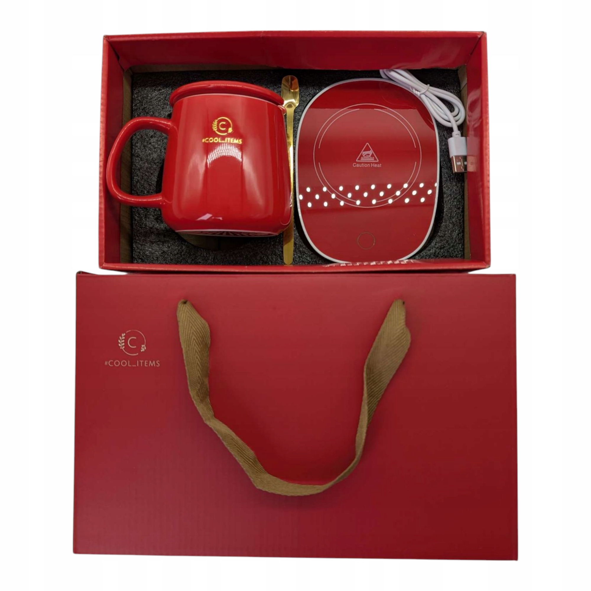 Kubek na víno Usb Ohrievač Lyžica Kábel Darček Vianočný Hrnček Šálky