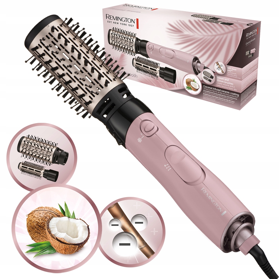 Kulmofén Remington AS5901 Kokos 1000W Ionizace 2 Kartáče 30/50 mm